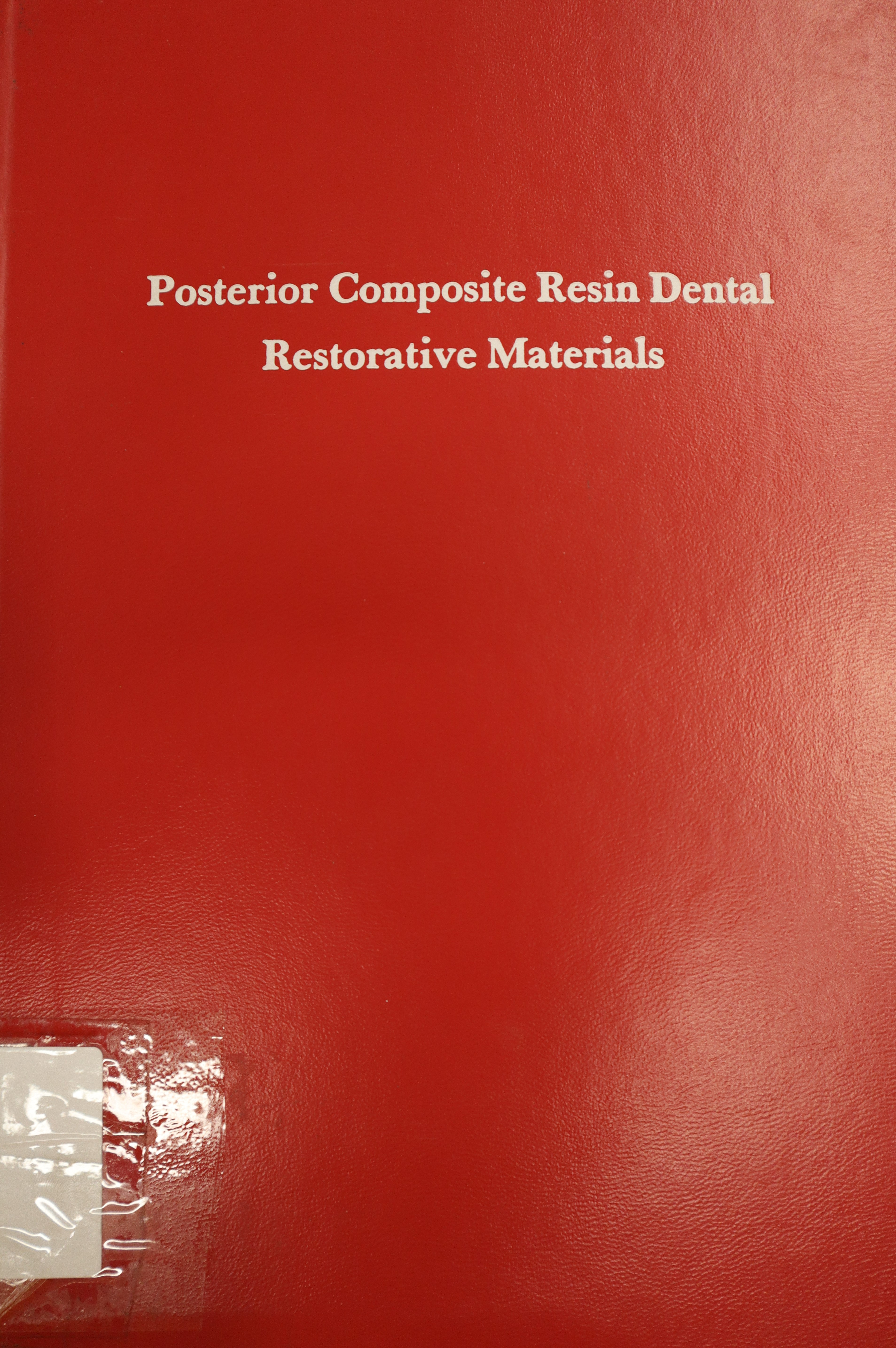 INTERNATIONAL SYMPOSIUM ON POSTERIOR COMPOSITE RESIN DENTAL RESTORATIVE MATERIALS.