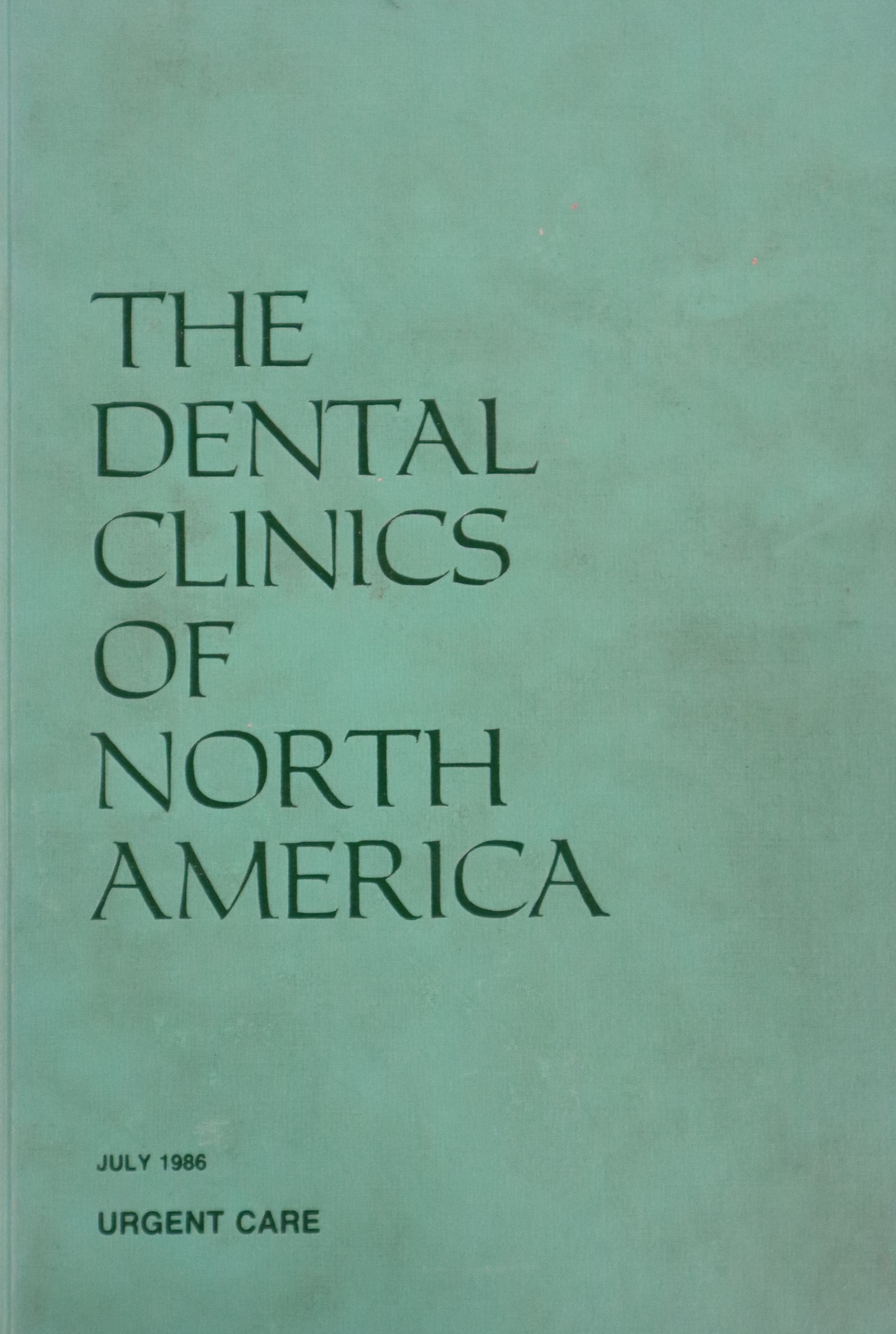 THE DENTAL CLINICS OF NORTH AMERICA V.30 Nº3: URGENT CARE