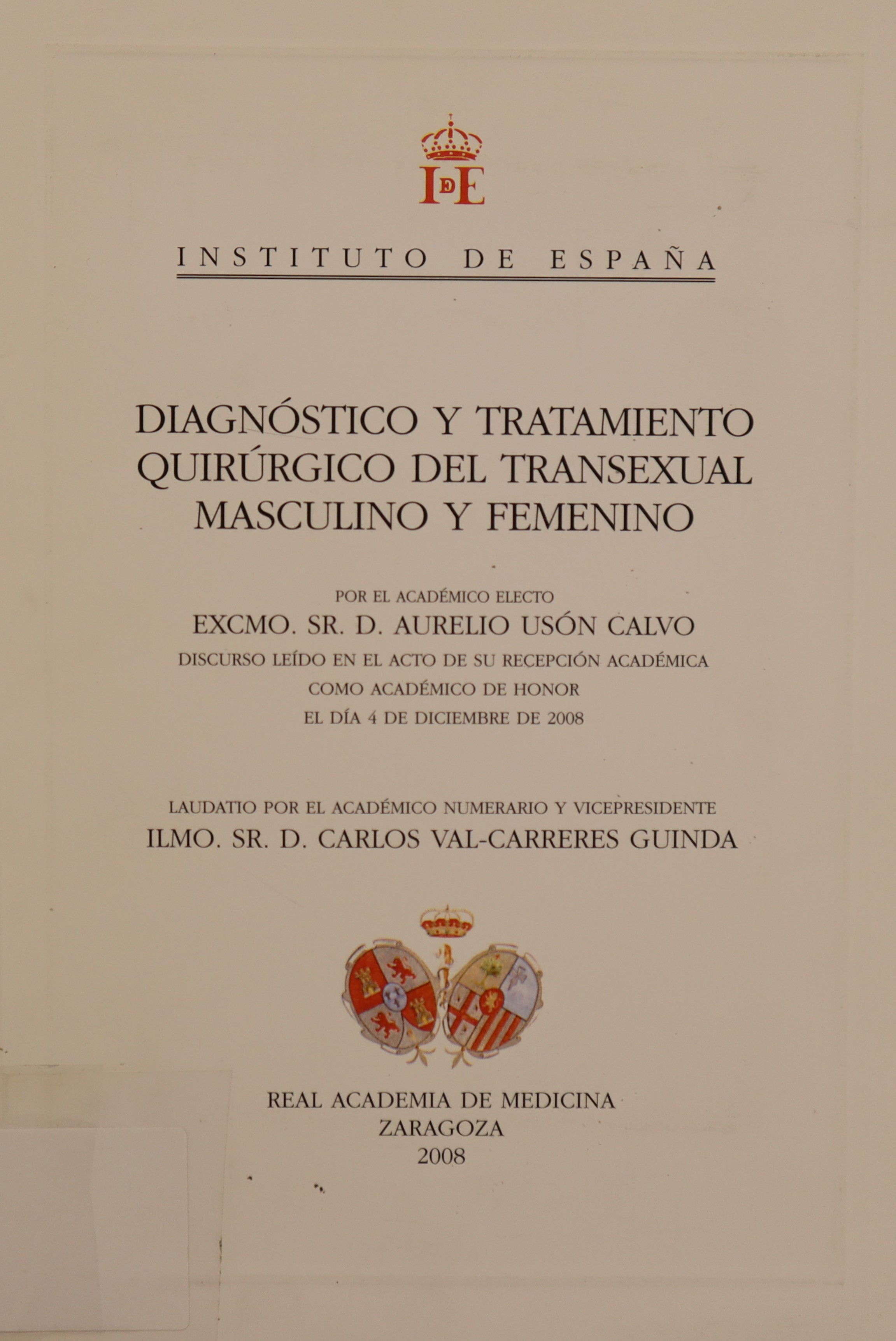 DIAGNÓSTICO Y TRATAMIENTO QUIRÚRGICO DEL TRANSEXUAL MASCULINO Y FEMENINO.