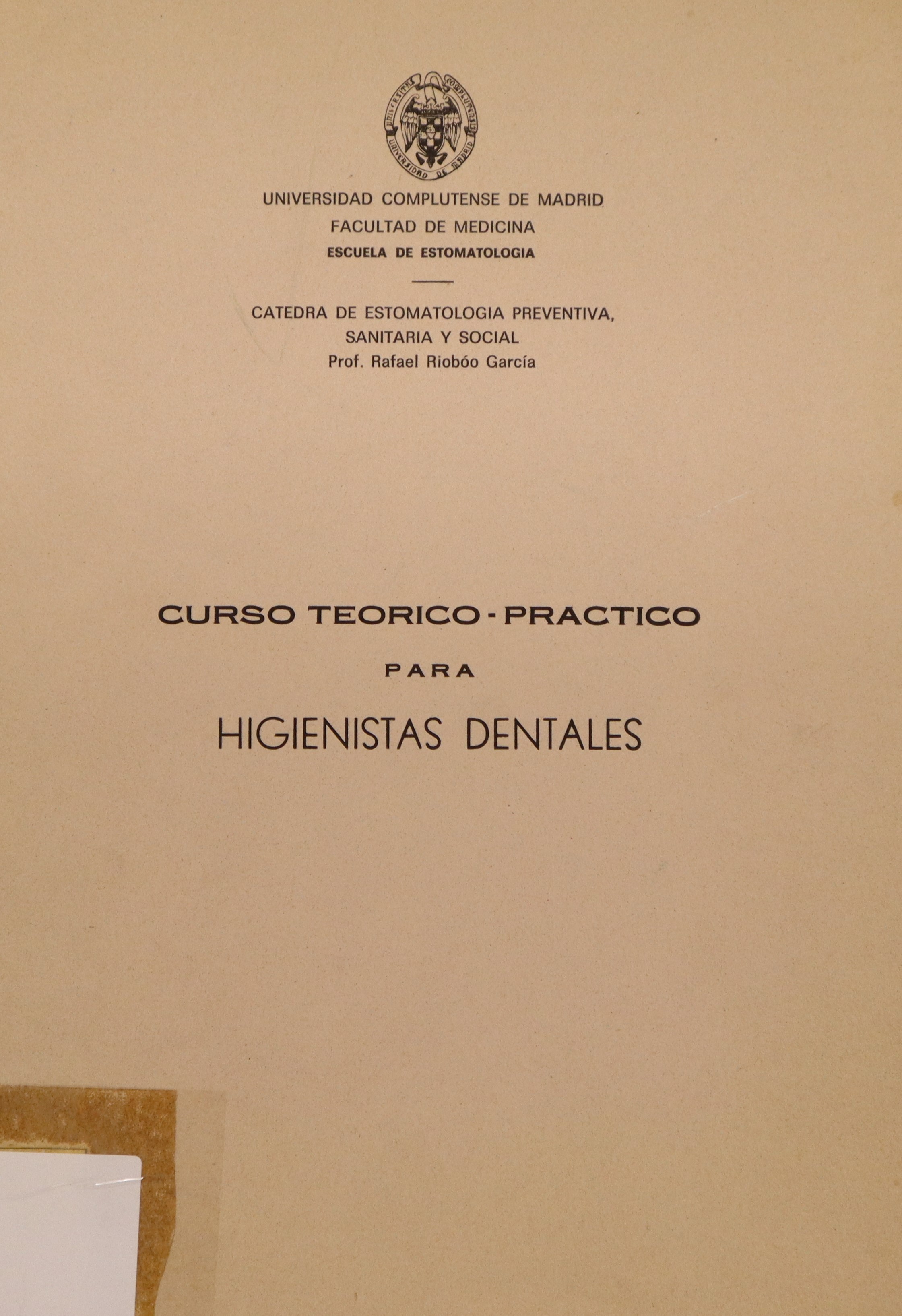 CURSO TEÓRICO-PRÁCTICO PARA HIGIENISTAS DENTALES