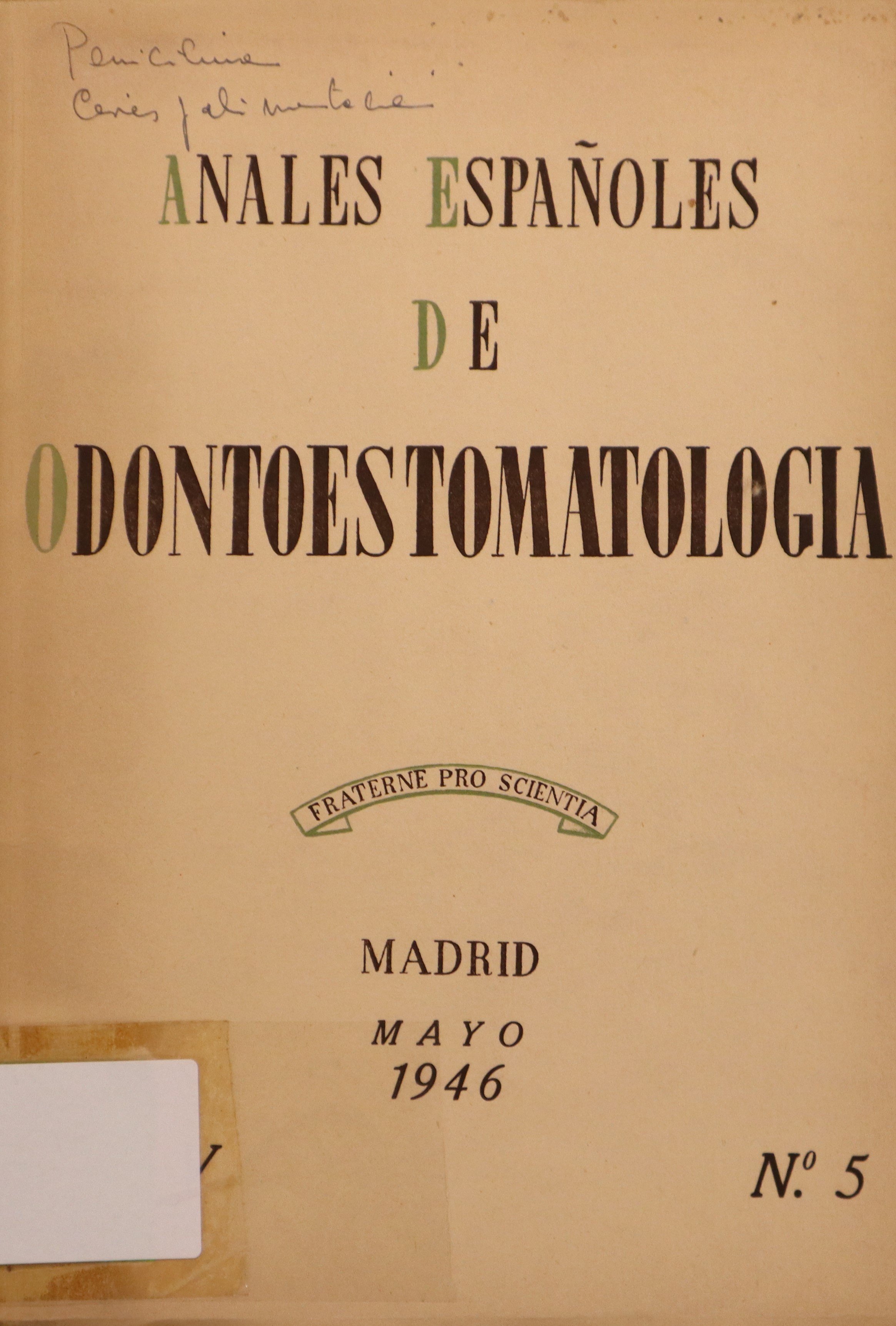 ANALES ESPAÑOLES DE ODONTOESTOMATOLOGÍA, VOL. V, Nº5