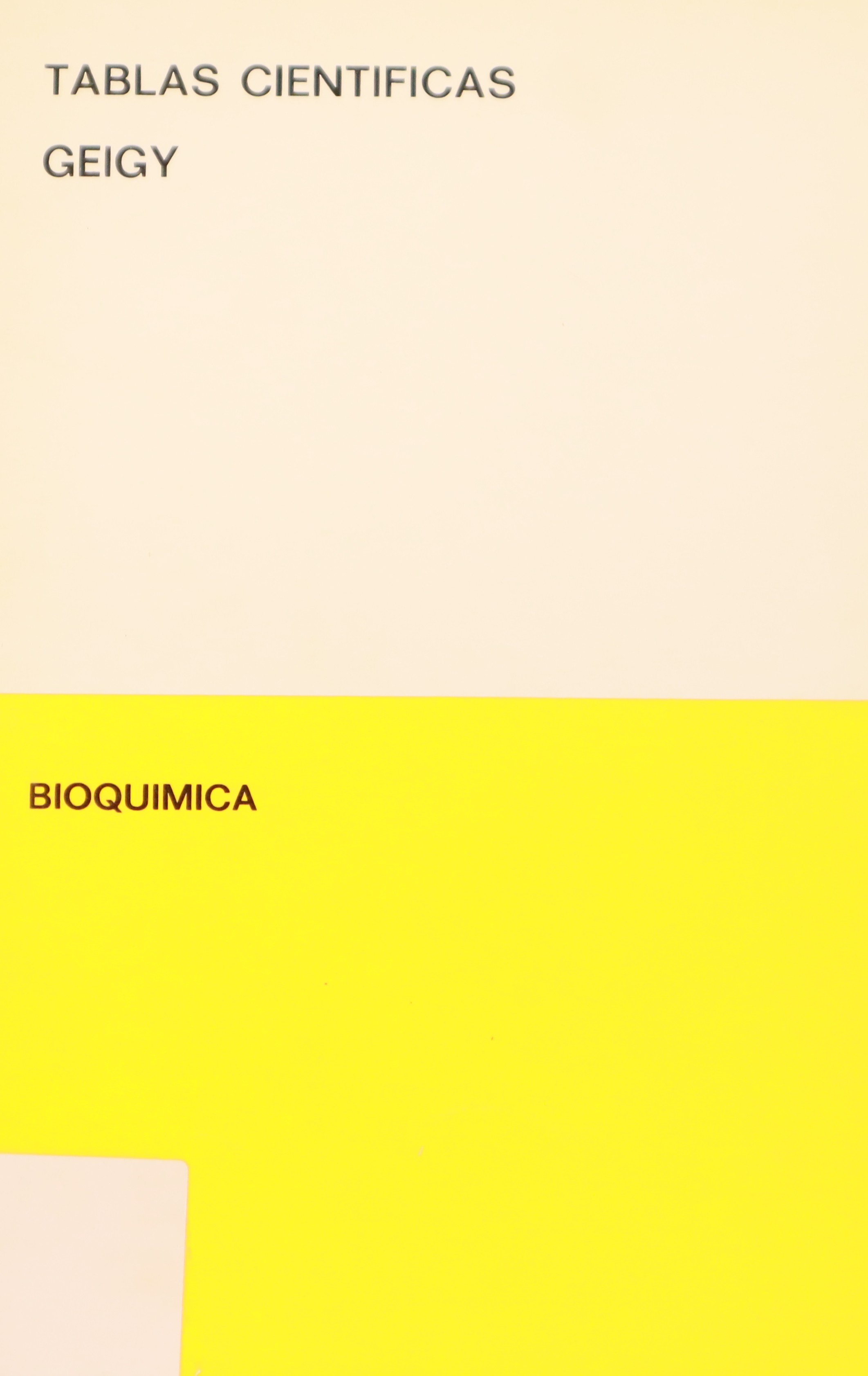 TABLAS CIENTÍFICAS. BIOQUÍMICA.